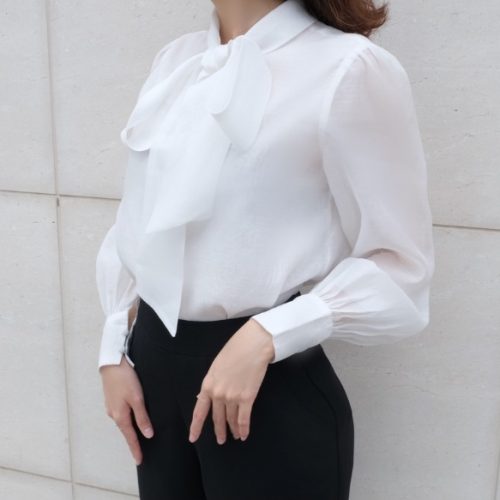 KAMELLIA - Bridgetta shirt - Áo sơ mi cột nơ Bridgetta vải voan công sở